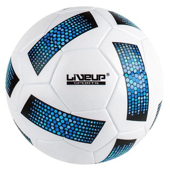 Minge de fotbal LiveUp, №5, 22,6cm, Alb / Albastru inchis Minge de fotbal LiveUp, №5, 22,6cm, Alb / Albastru inchis