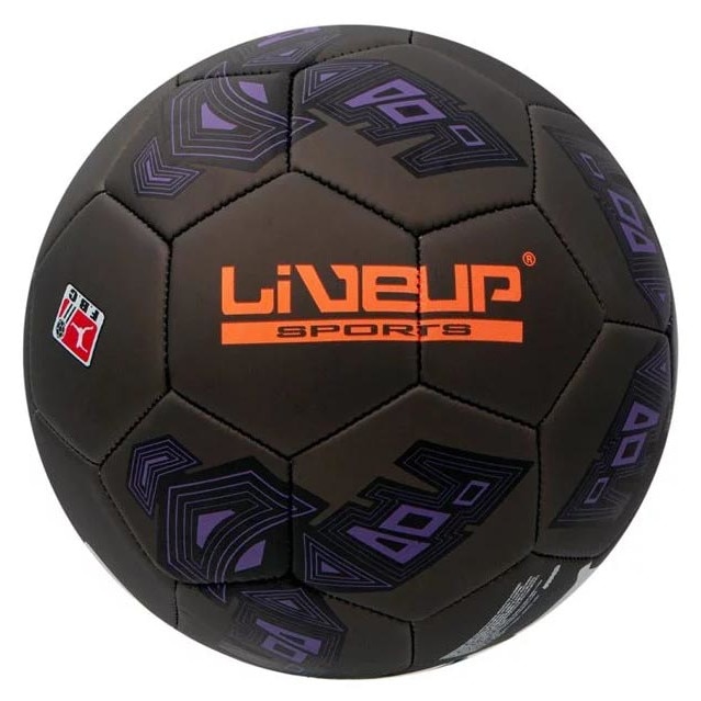 Minge de fotbal LiveUp, №5, 22,6cm, Negru