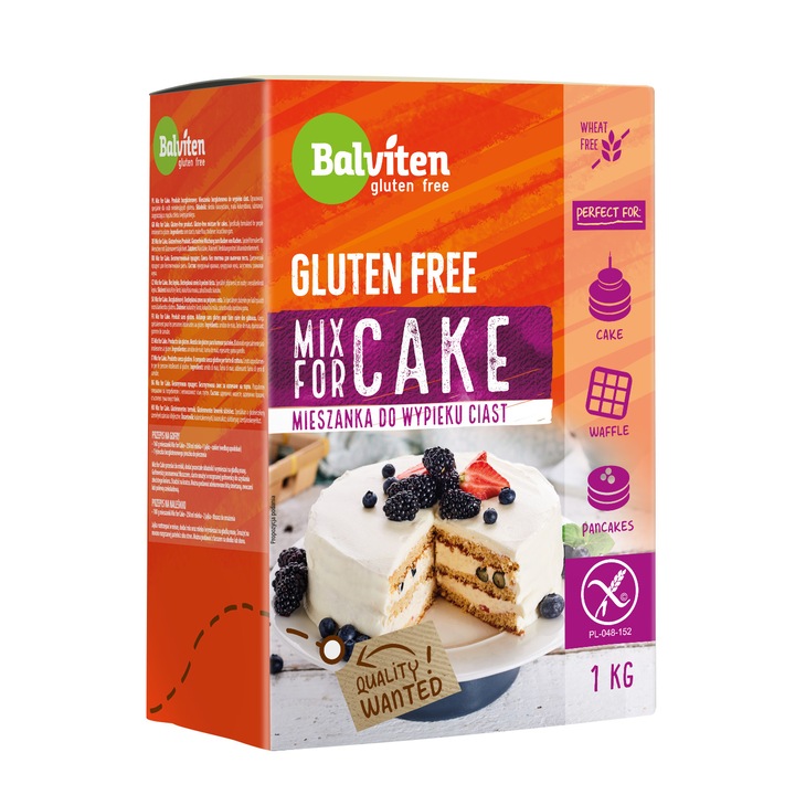 Mix de faina fara gluten pentru prajituri, Balviten gluten - free, 1kg
