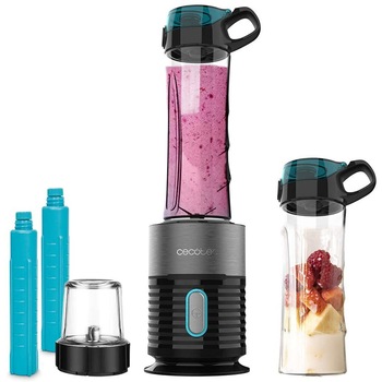 Blender Smoothie 2 in 1 Cecotec Power Titanium 650 Fresh&Go Inox, 600W, 2 recipiente portabile, 1 recipient rasnita, Negru/Inox Blender Smoothie 2 in 1 Cecotec Power Titanium 650 Fresh&Go Inox, 600W, 2 recipiente portabile, 1 recipient rasnita, Negru/Inox