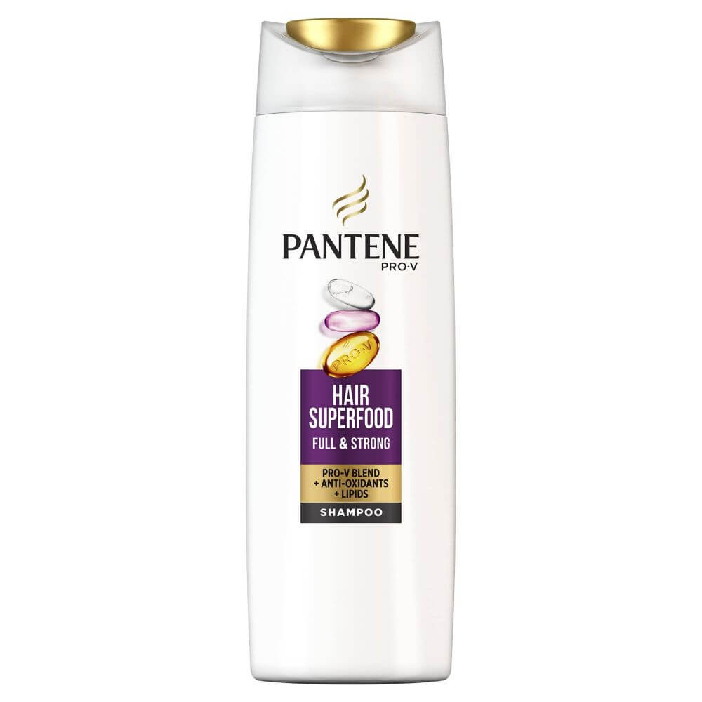 Sampon PANTENE Pro-V Superfood Full & Strong, 360 ml, Pentru Par Subtire si Fara Volum