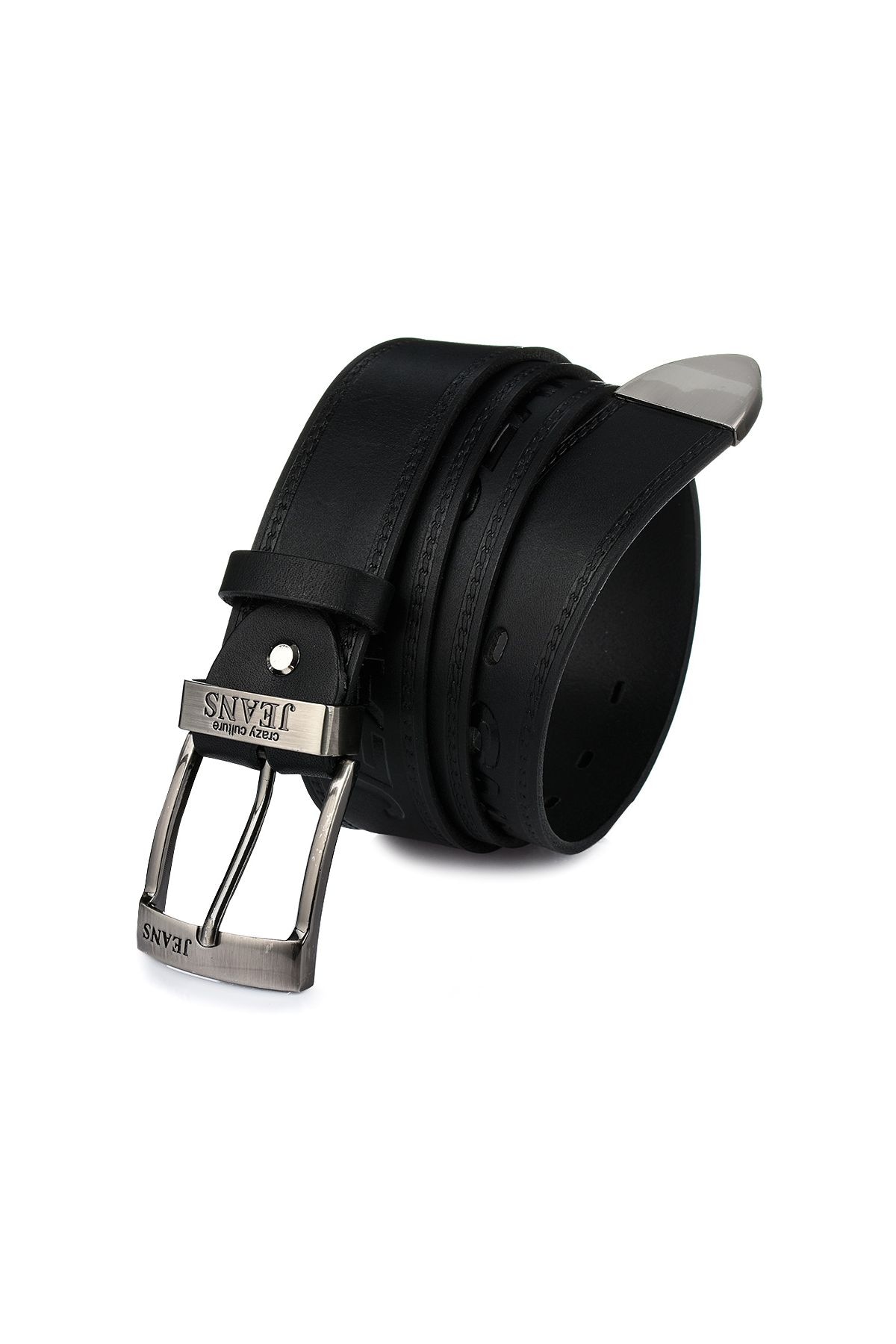 Curea lata din piele Beltimore, 524, Negru