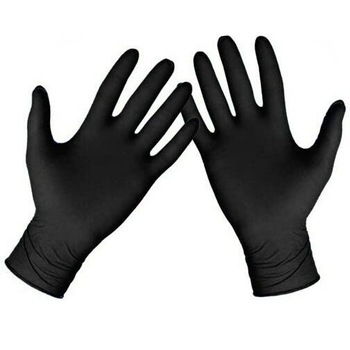 Set 100 bucati manusi de unica folosinta, Rnitrio, din nitril, fara latex si nepudrate, negru/marimea M Set 100 bucati manusi de unica folosinta, Rnitrio, din nitril, fara latex si nepudrate, negru/marimea M