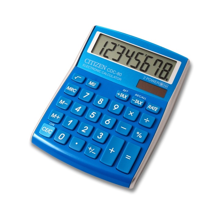 Калкулатор CITIZEN CDC 80 LBL, Настолен, Сигнално Син, 8 разряда