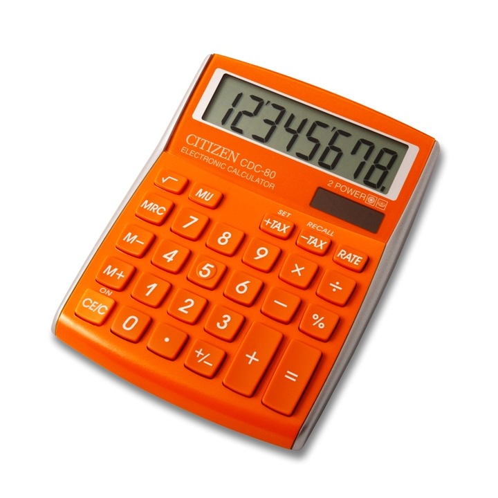 Калкулатор CITIZEN CDC 80 OR, Настолен, Оранжев, 8 разряда