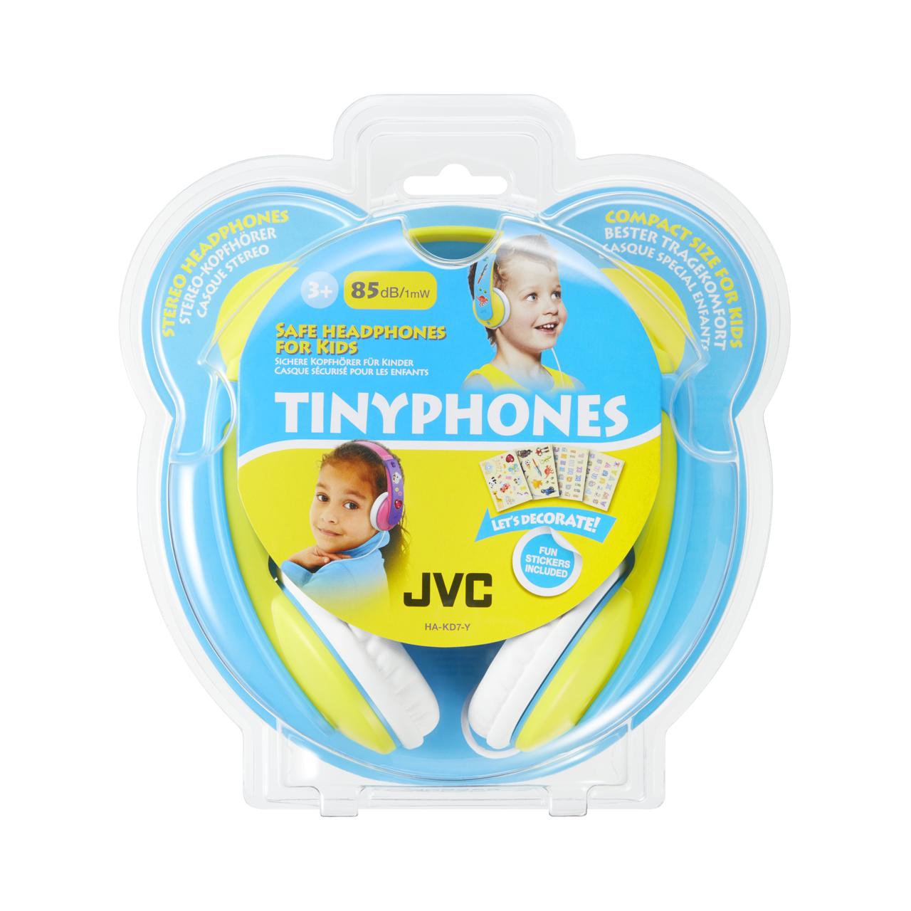 Casti JVC pentru copii HA-KD7-YNE, Over-ear, galben-albastru