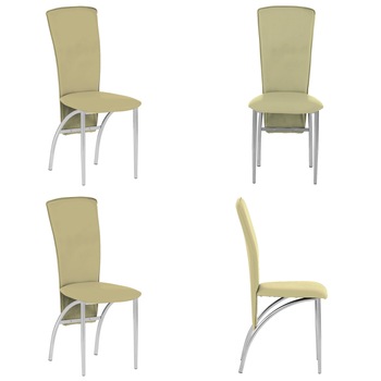 Set 4 scaune bucatarie AMELY, Oliv piele ecologica Set 4 scaune bucatarie AMELY, Oliv piele ecologica