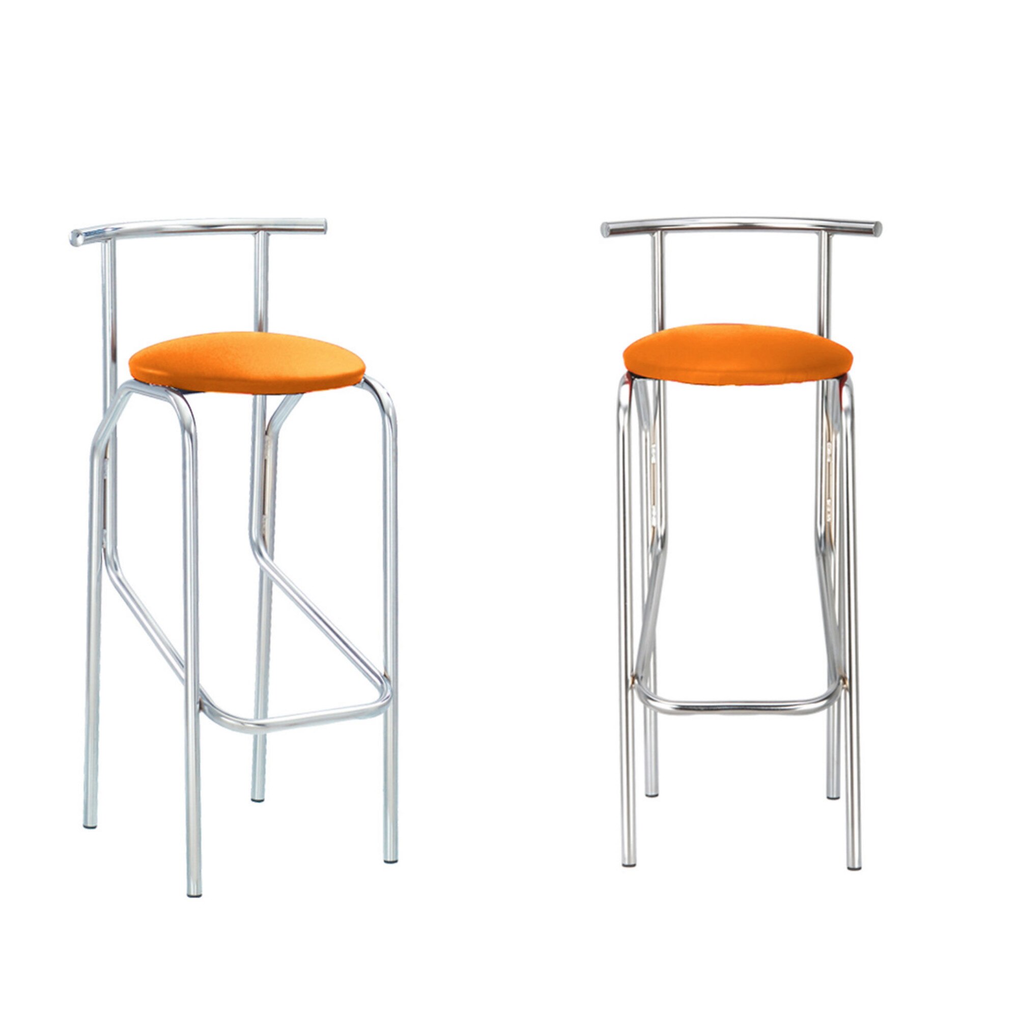 Set 2 scaune bar cafenea JOLA, Portocaliu piele ecologica