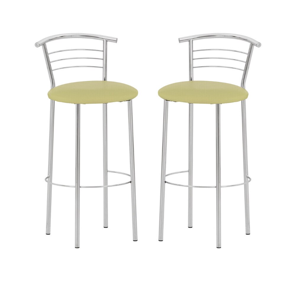 Set 2 scaune de bar Marco Hoker, piele ecologica, verde oliv