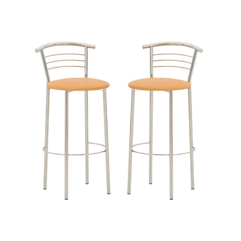 Set 2 scaune de bar Marco Hoker, piele ecologica, ocru