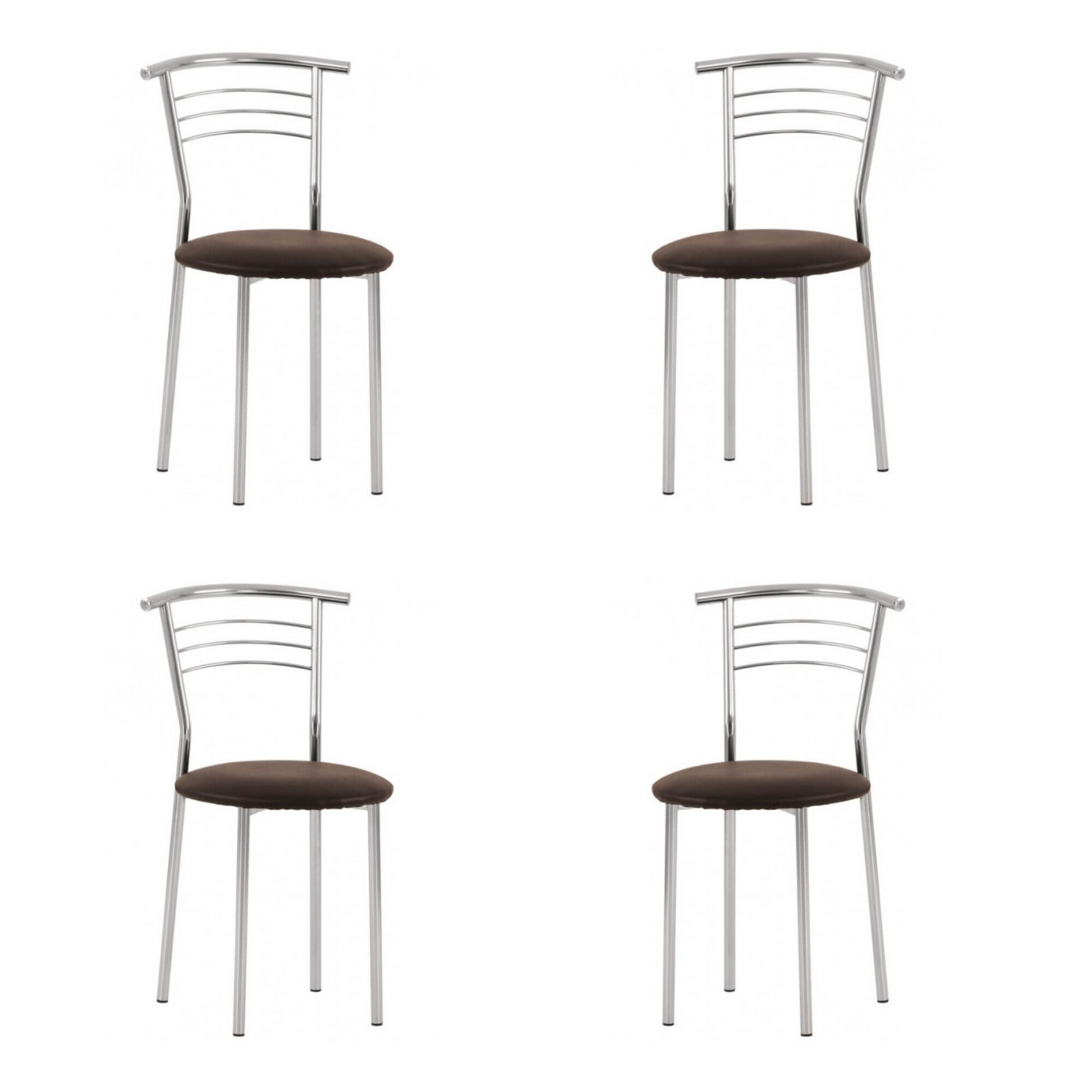 Set 4 scaune bucatarie Marco, piele ecologica, wenge