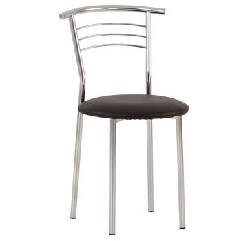 Scaun bucatarie MF Marco Chrome, piele ecologica, negru Scaun bucatarie MF Marco Chrome, piele ecologica, negru