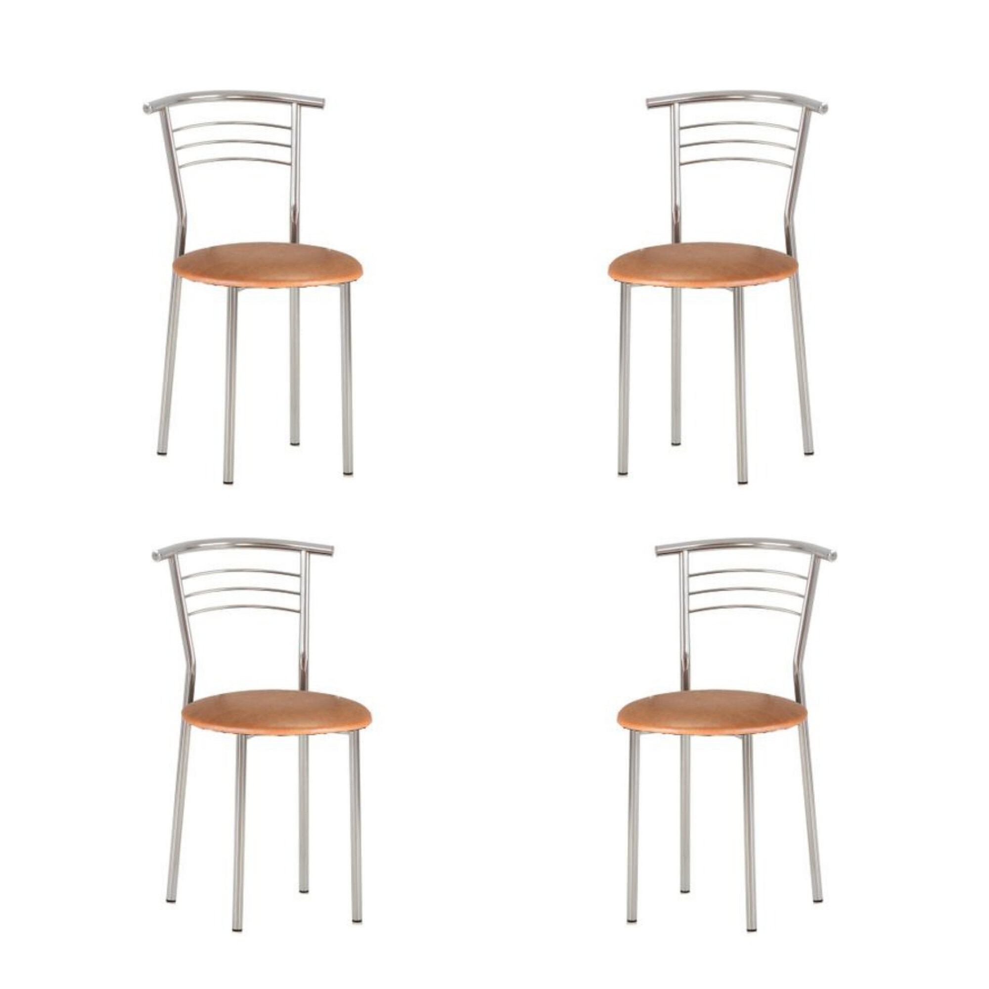 Set 4 scaune bucatarie Marco, piele ecologica, aramiu