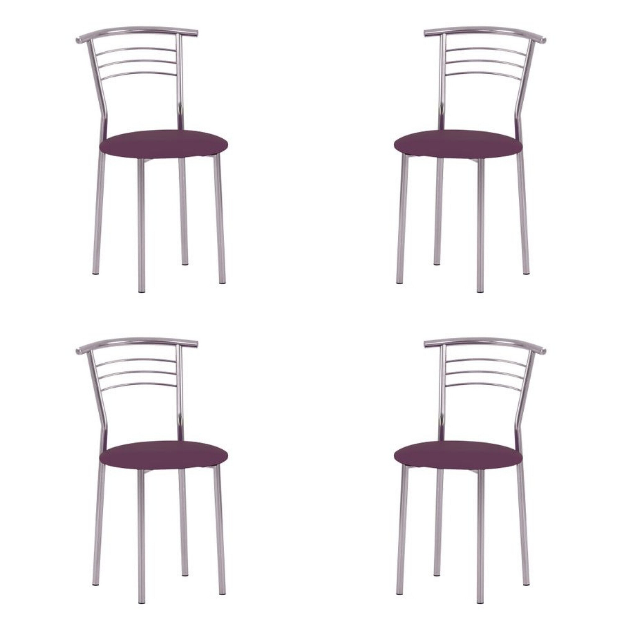 Set 4 scaune bucatarie Marco, piele ecologica, mov