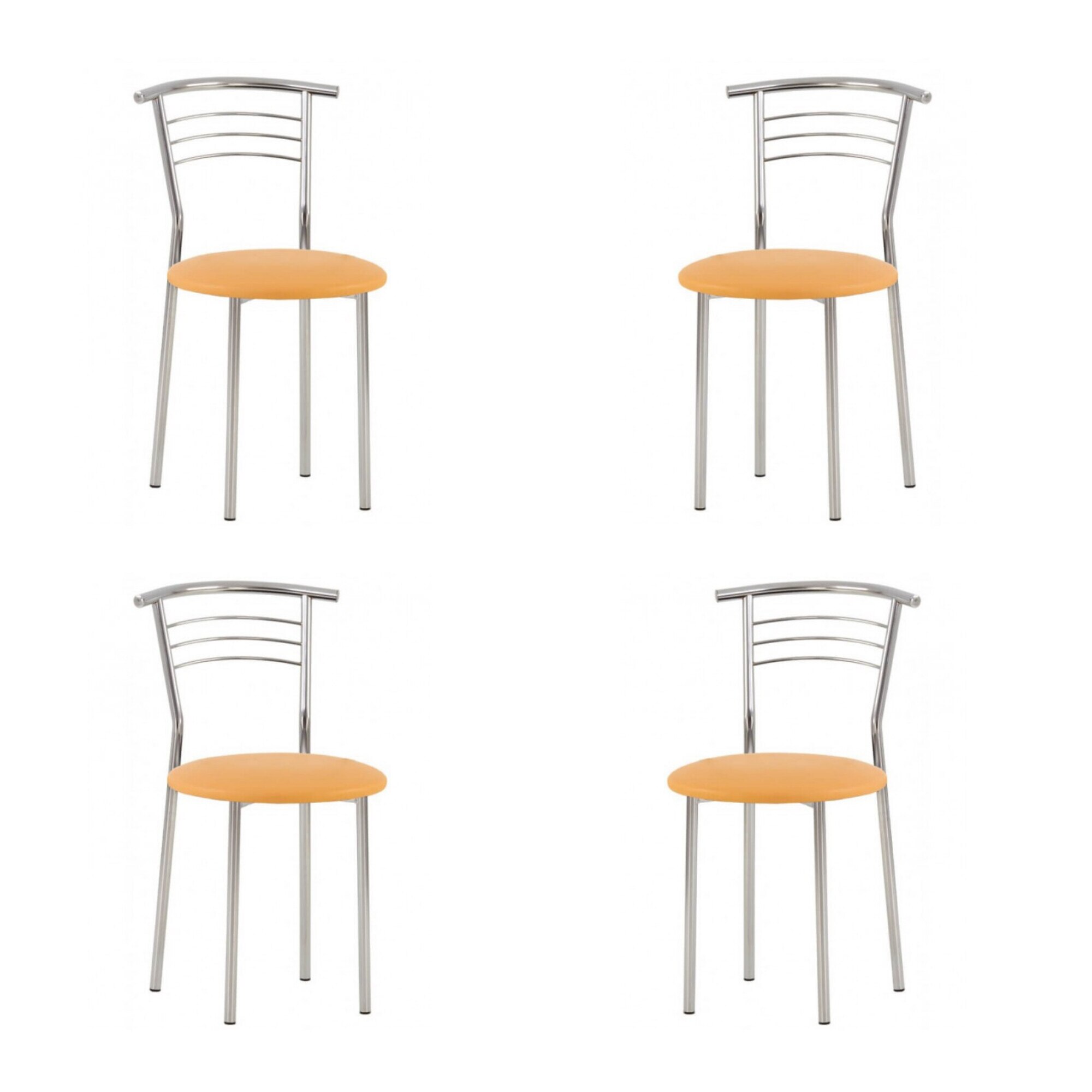 Set 4 scaune bucatarie Marco, piele ecologica, ocru