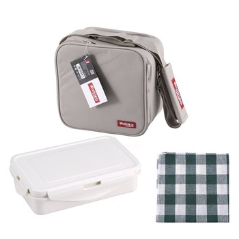 Cutie alimentara cu sac Bergner BG-3652-GY, gri, 3-piese Cutie alimentara cu sac Bergner BG-3652-GY, gri, 3-piese