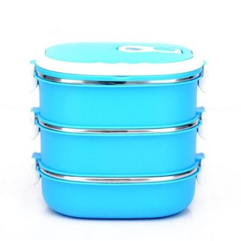 Caserola Termica Lunch Box cu trei niveluri Victor V-1653, 2.1 L, albastru Caserola Termica Lunch Box cu trei niveluri Victor V-1653, 2.1 L, albastru