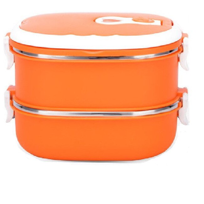 Caserola Termica Lunch Box cu doua niveluri Victor V-1652, 1.4 L, portocale
