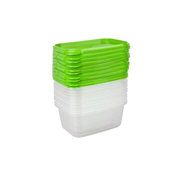 Set 10 cutii alimente, dreptunghiulare, 750 ml, Fresco Keep Fresh, verzi Set 10 cutii alimente, dreptunghiulare, 750 ml, Fresco Keep Fresh, verzi