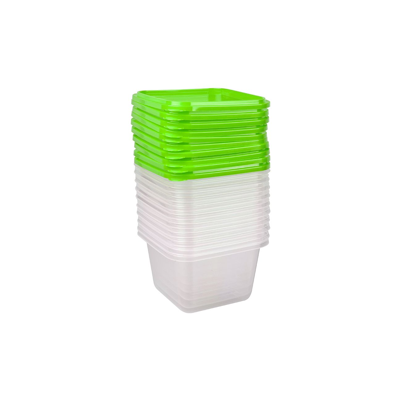 Set 10 cutii alimente, patrate, 550 ml, Fresco Keep Fresh, verzi