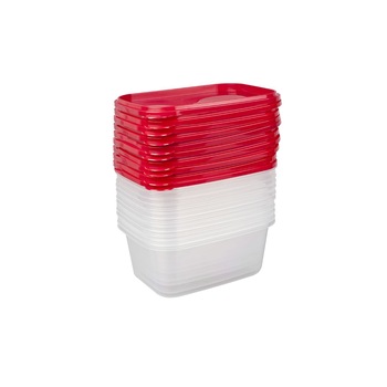 Set 10 cutii alimente, dreptunghiulare, 750 ml, Fresco Keep Fresh, rosii Set 10 cutii alimente, dreptunghiulare, 750 ml, Fresco Keep Fresh, rosii