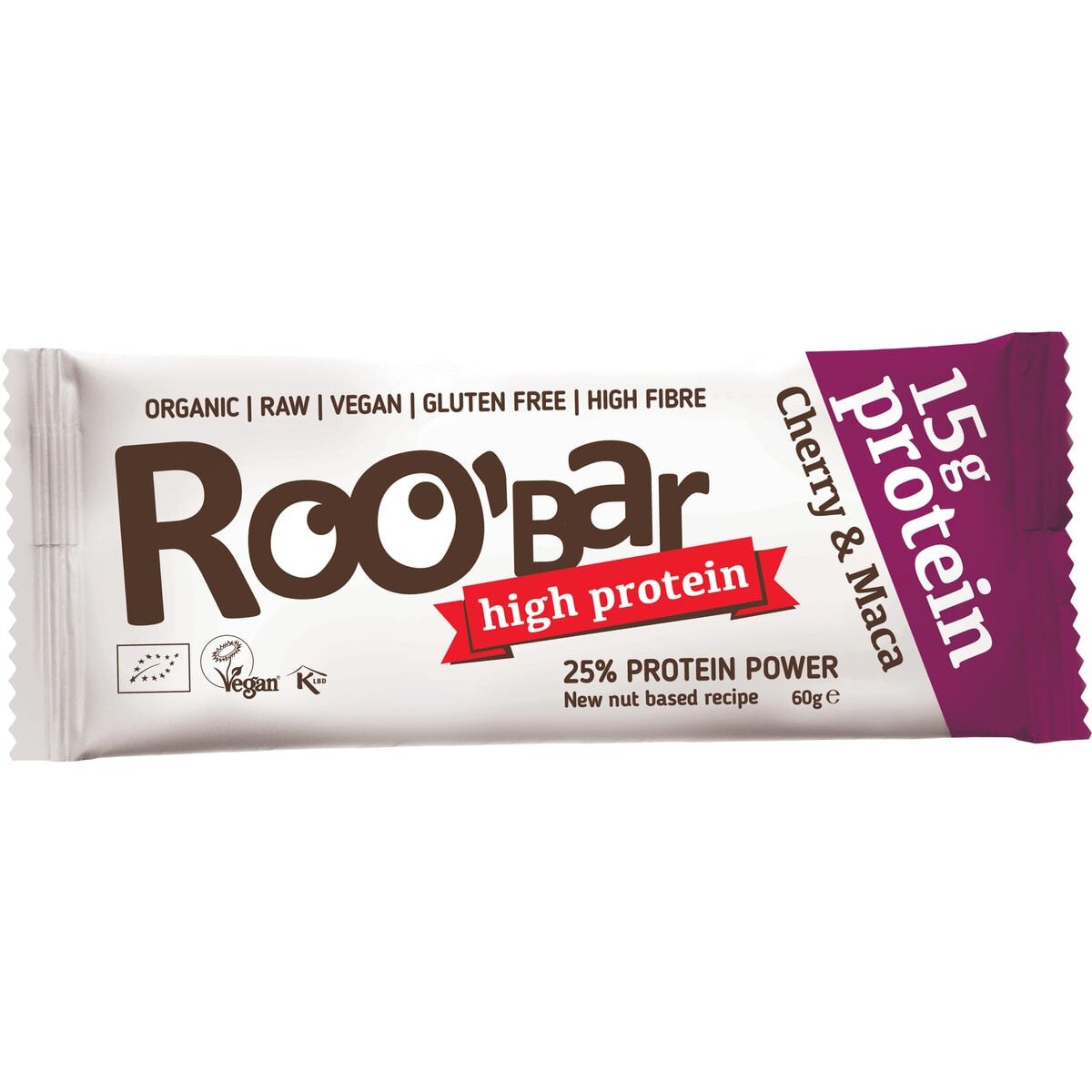 Baton proteic cu cirese si maca raw bio 60g, Roobar