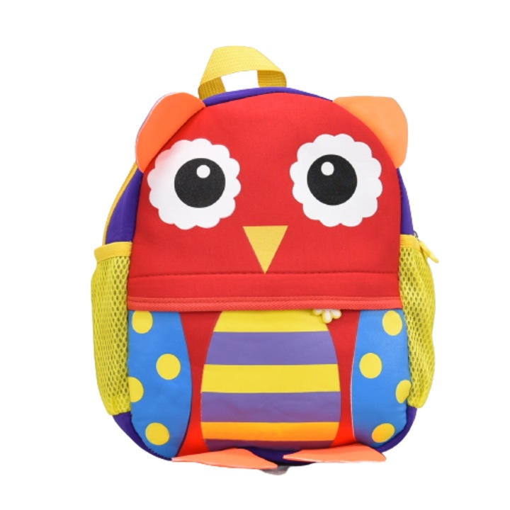 Gyermek hátizsák 21180-1, Bagoly, 24/31/10 cm, Piros