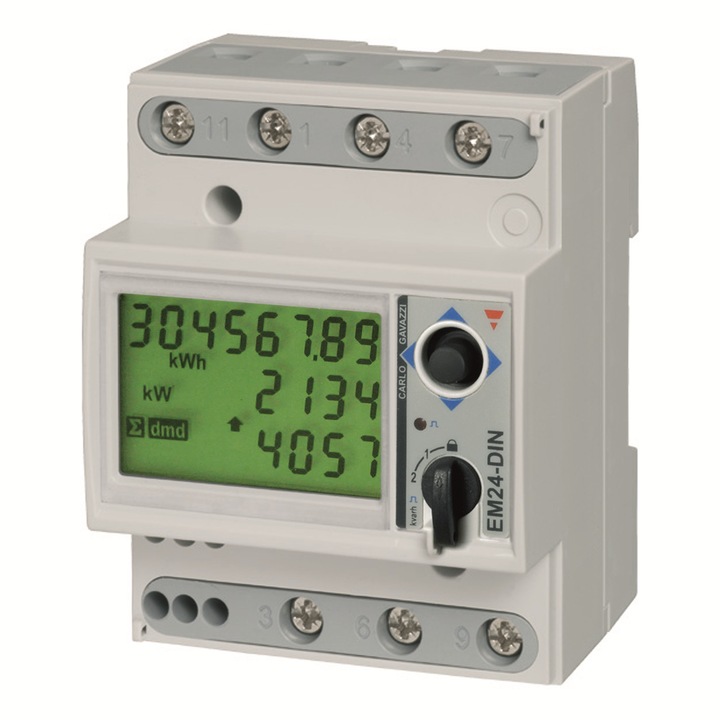 Contor trifazat, EM24, EM24DINAV23XE1X, 400 VLLAC/65A - conectare Ethernet, Carlo Gavazzi, 3 module