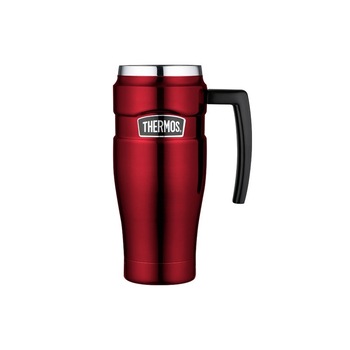 Cana termos etans, cu maner, Thermos, otel inoxidabil, 470 ml, Rosu Cana termos etans, cu maner, Thermos, otel inoxidabil, 470 ml, Rosu