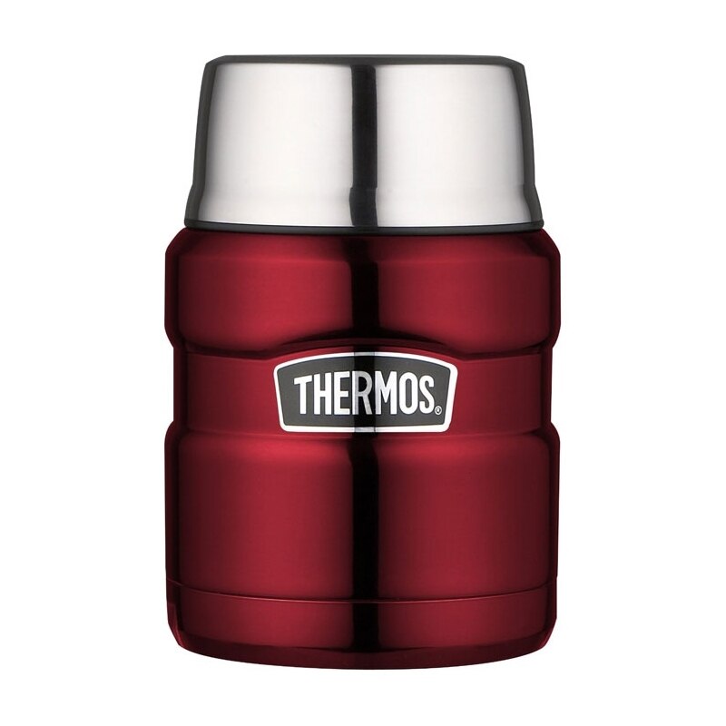 Termos cu lingura pliabila pentru mancare solida, Thermos, otel inoxidabil, 470 ml, Rosu