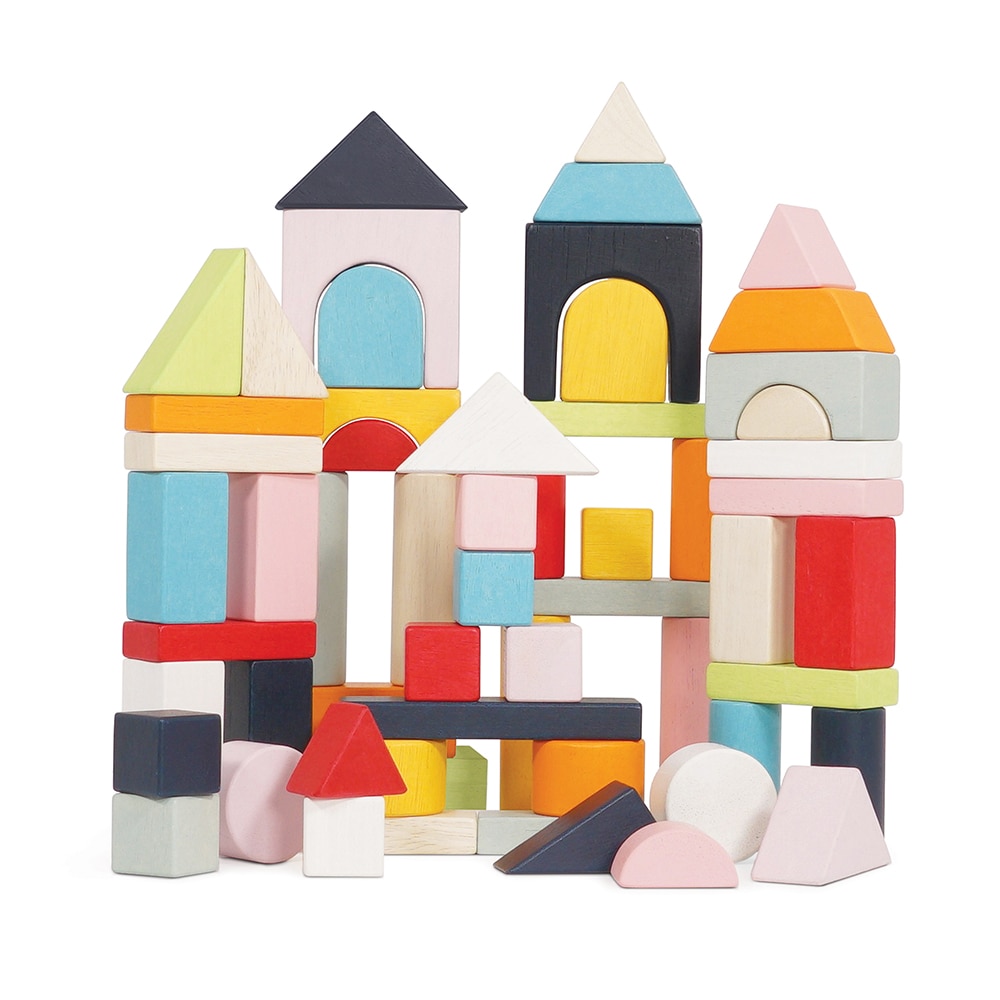 Cuburi de construit, Le Toy Van, din lemn, 60 piese