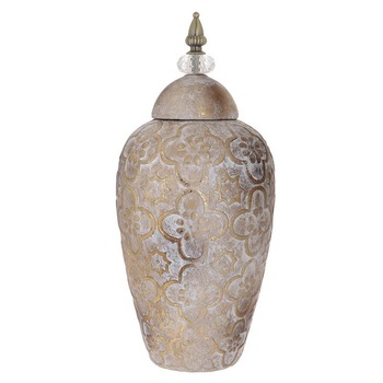 Vas din ceramica Antique Gold cu capac 18 cm x 44 cm Vas din ceramica Antique Gold cu capac 18 cm x 44 cm