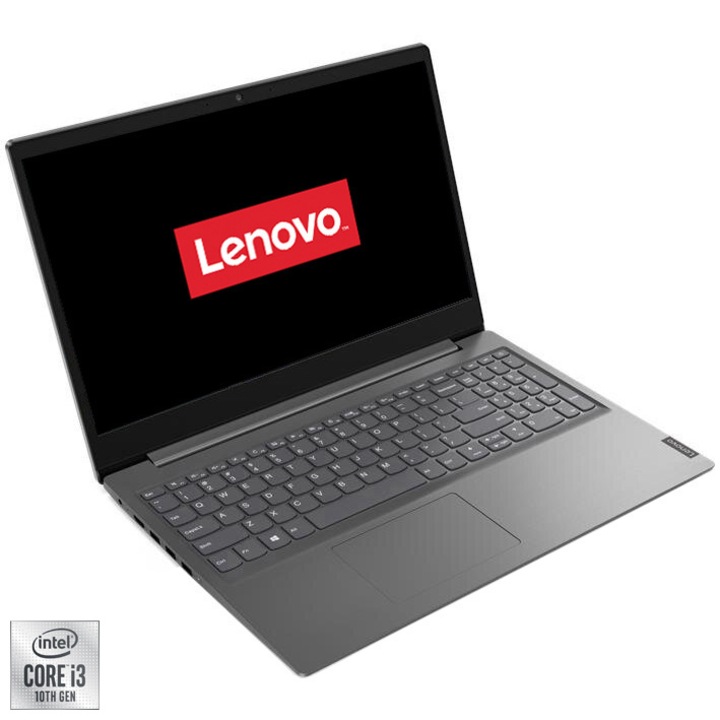 Laptop Lenovo V15-IIL cu procesor Intel Core i3-1005G1 pana la 3.40 GHz, 15.6", HD, 4GB, 256GB SSD, Intel UHD Graphics, Free DOS, Grey