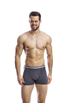 Boxeri pentru barbati antracit BB99R, Gri melange, M Boxeri pentru barbati antracit BB99R, Gri melange, M