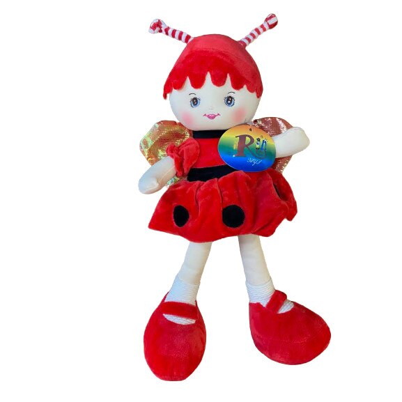 Papusa de plus rosie, Ada Albinuta, 42 cm, care canta in limba romana