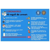 autocolant 10 reguli de urmat covid 19 coronavirus reclame afis autoadeziv laminat dimensiune 32 x 48 cm pentru societati comerciale institutii asociatii restaurante terase imagen 1_0_
0