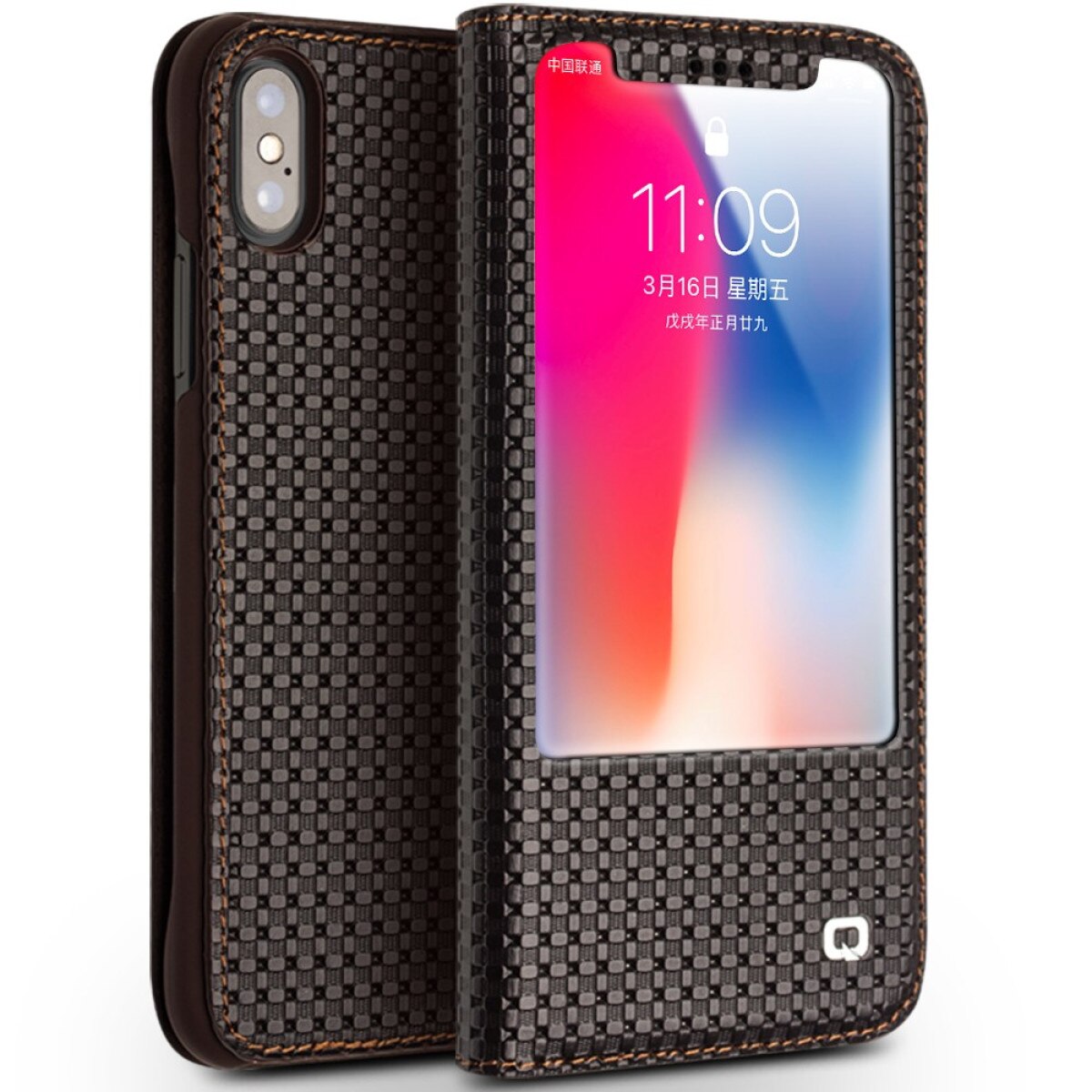 Husa iPhone X/Xs 5.8'' Business View Window Qialino Maro