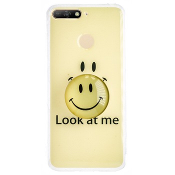 Husa Silicon cu suport Huawei Y6 2018, Smile Husa Silicon cu suport Huawei Y6 2018, Smile