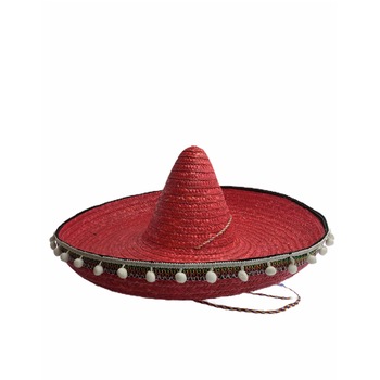 Palarie Petrecere Sombrero Adulti, Rosu, 60 cm Palarie Petrecere Sombrero Adulti, Rosu, 60 cm