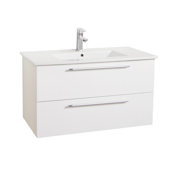 Baza si lavoar , Badenmob , seria 054 - 90cm , suspendat cu sertare , Alb Baza si lavoar , Badenmob , seria 054 - 90cm , suspendat cu sertare , Alb