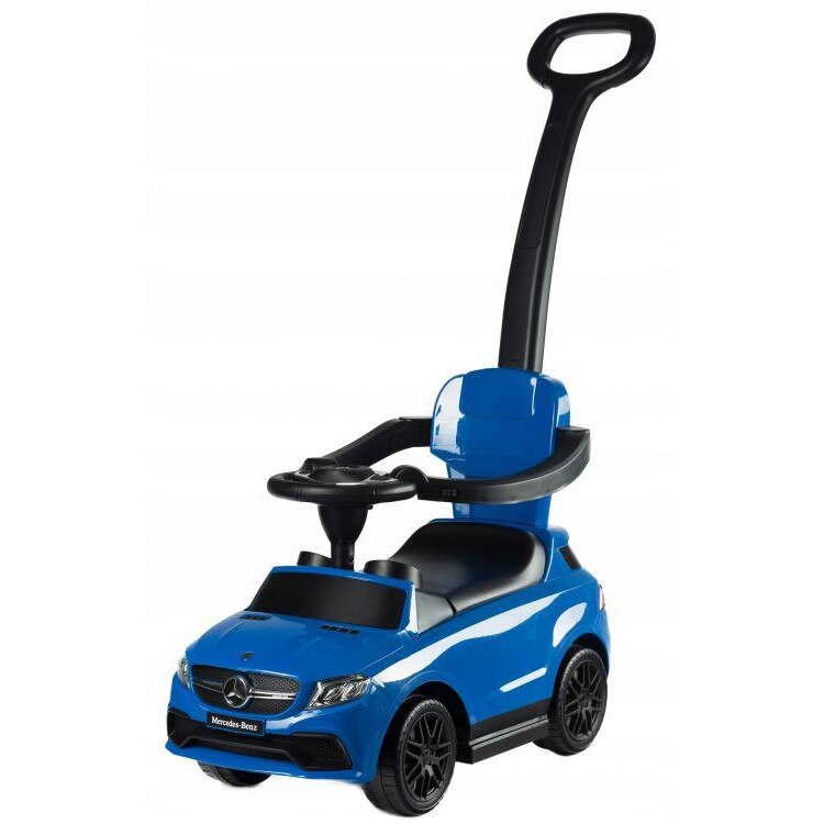 Masinuta de Impins Mercedes AMG GLE63, cu Maner si Directie pentru Copii, Muzicala, Albastra