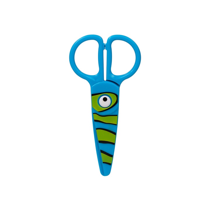 Пластмасови ножици Strigo, "Animalute", Син
