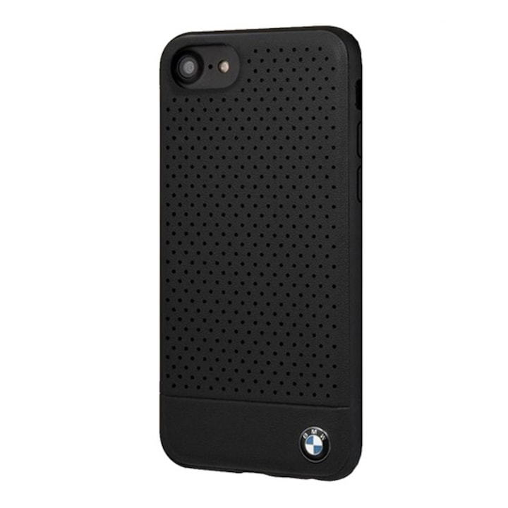 CG MOBILE Apple iPhone 8 4.7 BMW M műanyag telefonvédő (valódi bőr hátlap, lyukacsos), Fekete