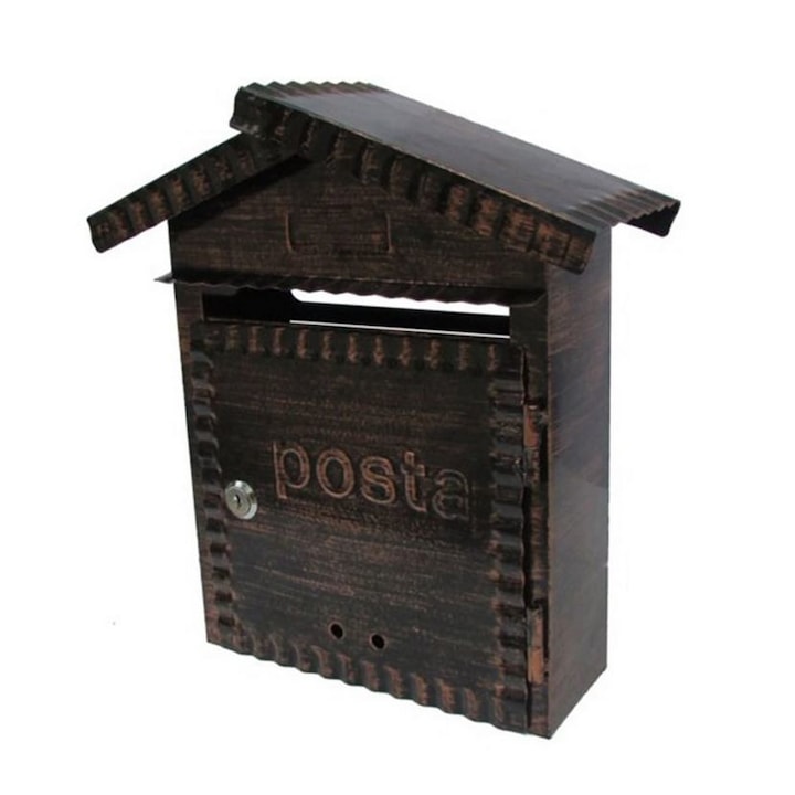 Външна пощенска кутия, неръждаема стомана, антично кафяво, класическа