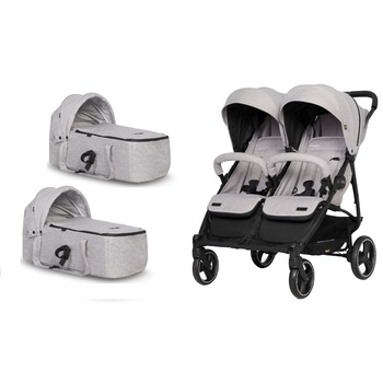 Carucior de gemeni 2 in 1 Easy Go Domino, Pearl Carucior de gemeni 2 in 1 Easy Go Domino, Pearl
