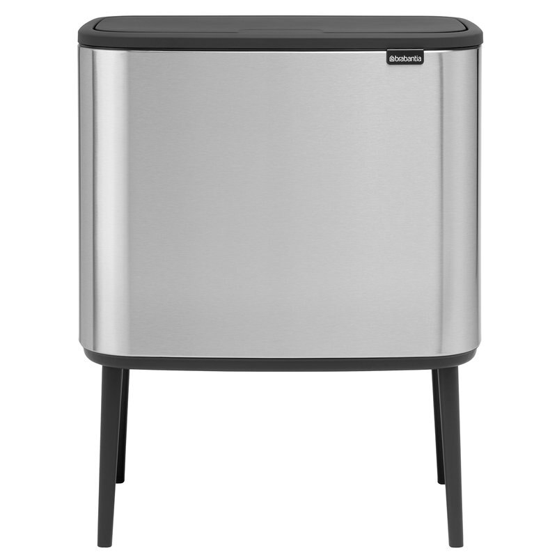 Cos gunoi Bo Touch Fingerprint Proof, Brabantia, inox, argintiu, 11+23 litri