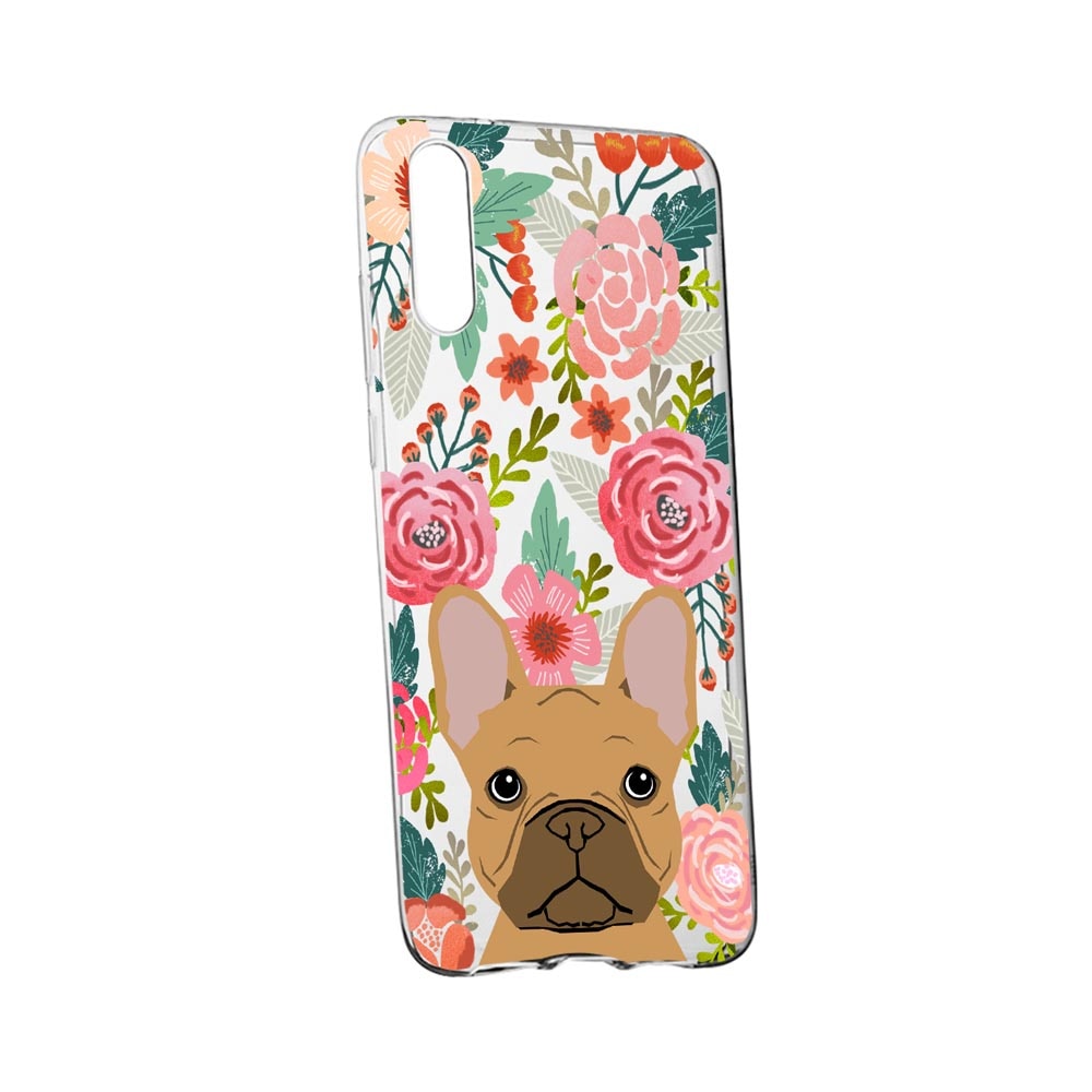 Husa Dog and Flowers, pentru Sony Xperia 1 II, rezistenta la uzura, anti-alunecare, din silicon Premium, 637