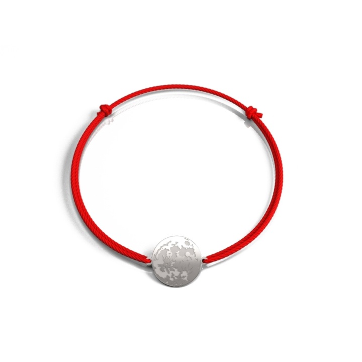 Bratara din aur alb 14K Moon pe Snur