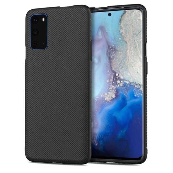 Кейс за Samsung Galaxy S20 Ultra, MyStyle Perfect Fit с карбонови вложки, черен