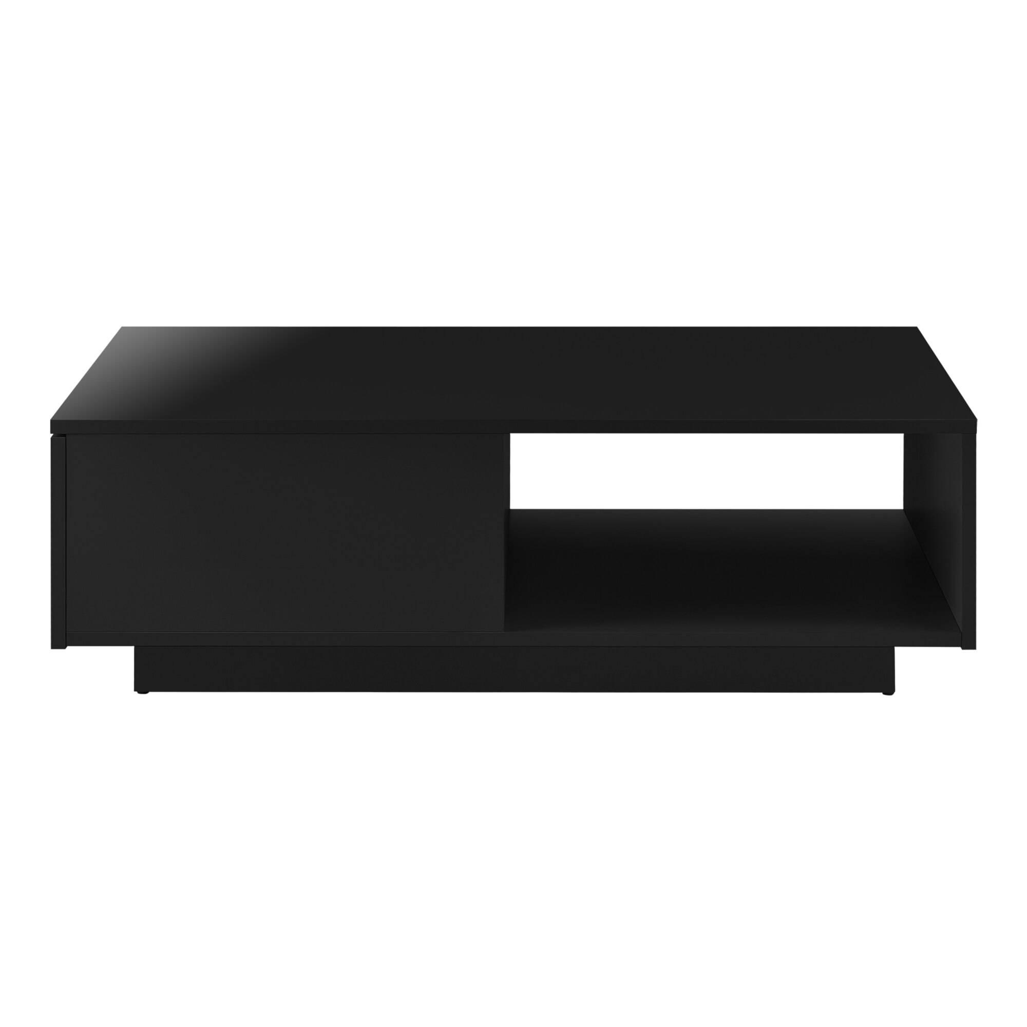 Masuta de cafea Biskra, en.casa, 95 x 55 x 31 cm, PAL melaminat, negru lucios